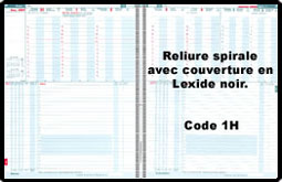 Harvard International Bilingual. Two pages/week, dates at the top and actions below. Wire-O. Black Lexide Cover